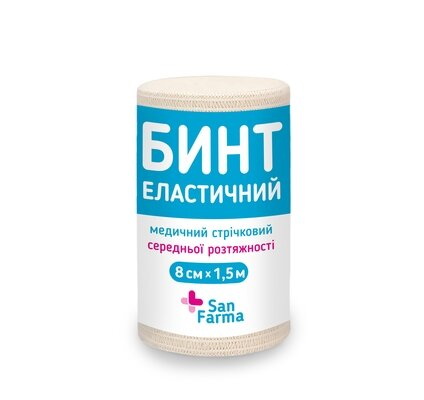 Бинт еластичний San Farma середньої розтяжності 1,5 м x 8 см