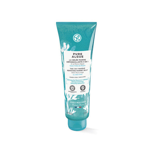 Желе для демакіяжу Yves Rocher Pure Algue 3в1 з Мікроводоростями для зволоження, 150 мл