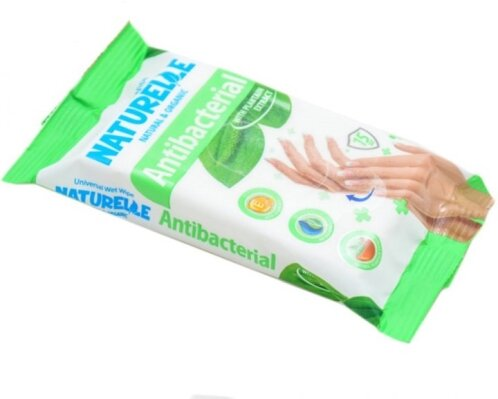 Серветки вологі Naturelle Antibacterial з екстрактом подорожника, 15 штук