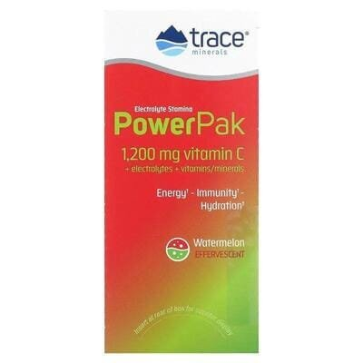 Електроліти Trace Minerals Electrolyte Stamina Power Pak зі смаком кавуна, 30 пакетів