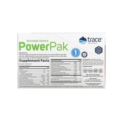 Електроліти Trace Minerals Electrolyte Stamina Power Pak зі смаком кавуна, 30 пакетів