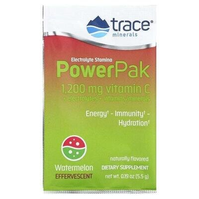 Електроліти Trace Minerals Electrolyte Stamina Power Pak зі смаком кавуна, 30 пакетів