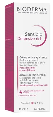 Крем для обличчя Bioderma Sensibio Defensive Rich насичений захисний активний заспокійливий, 40 мл