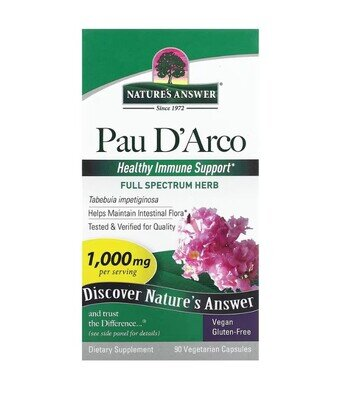 Кора мурашиного дерева Nature's Answer Pau D'Arco 1000 мг, 90 вегетаріанських капсул