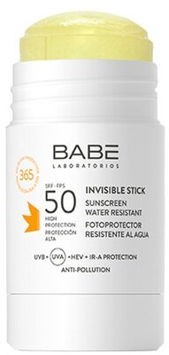 Сонцезахисний стік для обличчя і тіла Babe Laboratorios SPF50 невидимий прозорий, 30 г