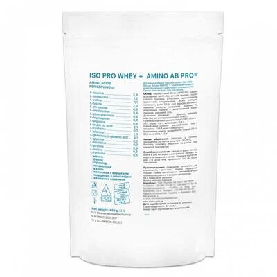 Протеїн ізолят AB PRO ISO PRO Whey+ Amino, тірамісу, 450 г