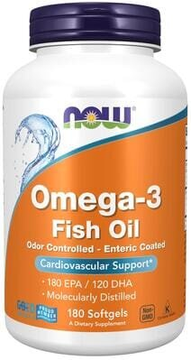 Омега-3 NOW Omega-3 Fish Oil Odor Controlled м'які капсули №180