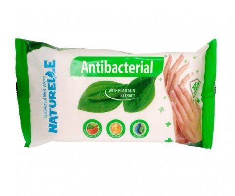 Серветки вологі Naturelle Antibacterial з екстрактом подорожника, 48 штук