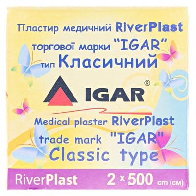 Пластир медичний IGAR RiverPlast тип Класичний на тканинній основі (бавовна) 2 см х 500 см, 1 штука
