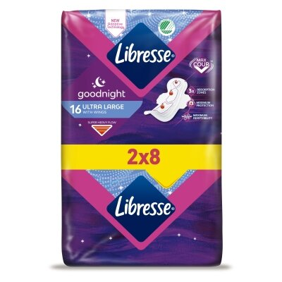 Прокладки гігієнічні Libresse Goodnight Ultra Large, 16 шт