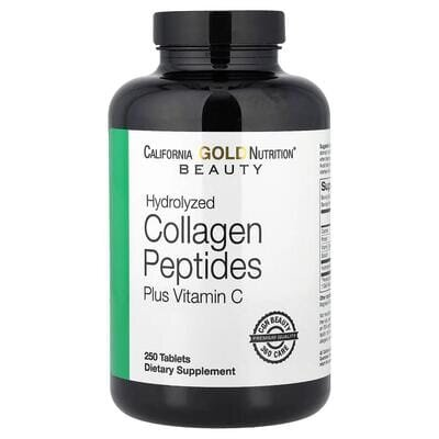 Колагенові пептиди та Вітамін С California Gold Nutrition Collagen Peptides + Vitamin C таблетки №250