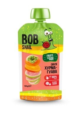 Пюре фруктове Bob Snail Fruits To Go Смузі Хурма-Гуава, пастеризоване, 120 г