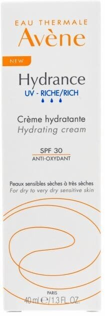 Крем для обличчя Avene Hydrance UV Rich SPF30 насичений зволожуючий, 40 мл