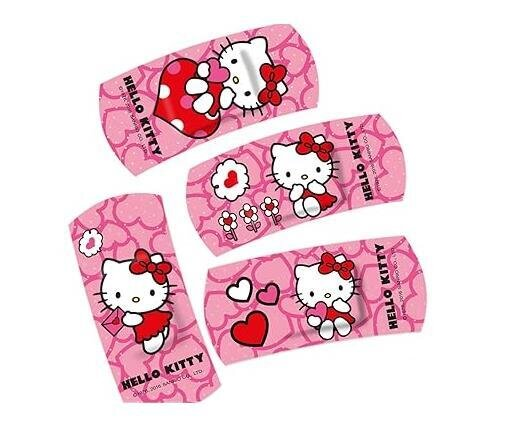 Набір пластирів медичних Medrull Hello Kitty дитячих бактерицидних на полімерній основі, 25 мм х 57 мм, 10 штук