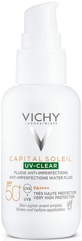 Флюїд Vichy Capital Soleil SPF50+ сонцезахисний щоденний невагомий для шкіри схильної до жирності та недосконалостей, 40 мл