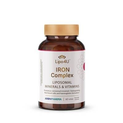 Комплекс заліза ліпосомальний AronPharma IRON Complex Lipo4U в комбінації з вітамінами С та В12 капсули №60