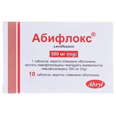 Абифлокс таблетки, в/плів. обол. по 500 мг №10
