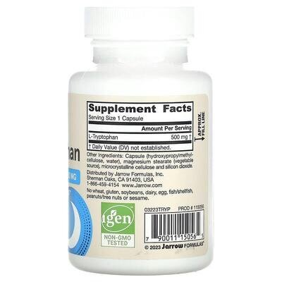 Амінокислота Jarrow Formulas L-Tryptophan 500 мг, 60 капсул