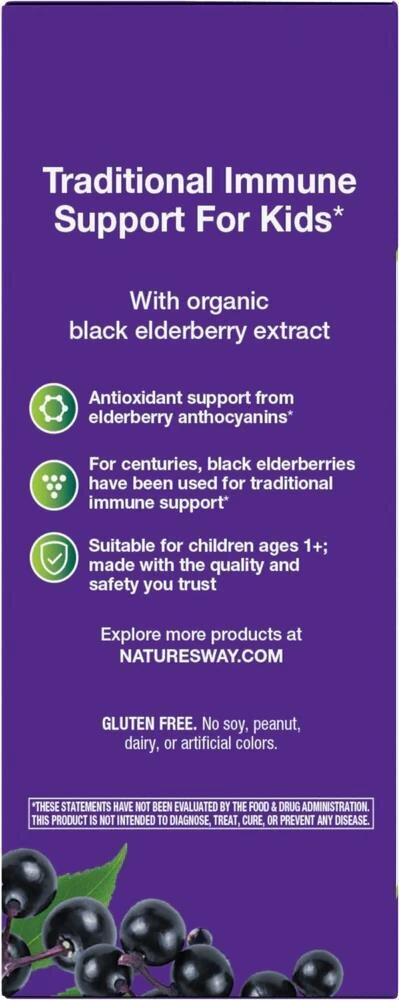 Сироп чорна бузина для дітей Nature's Way Organic Sambucus Immune Syrup For Kids, 120 мл
