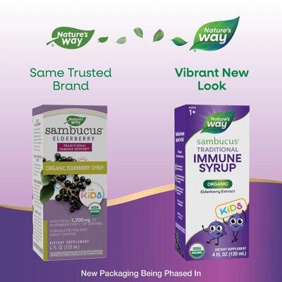 Сироп чорна бузина для дітей Nature's Way Organic Sambucus Immune Syrup For Kids, 120 мл