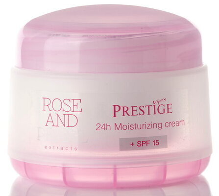 Крем для обличчя Prestige Rose&Pearl SPF15 24 години зволоження, 50 мл