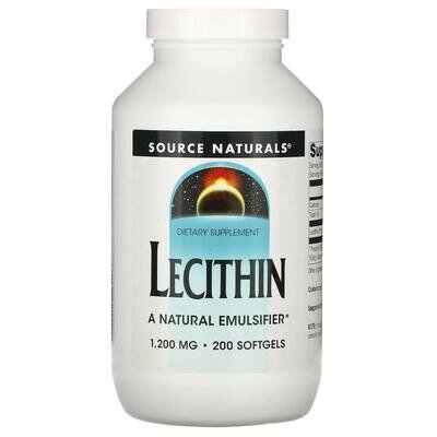 Лецитин Source Naturals Lecithin 1200 мг, 200 капсул