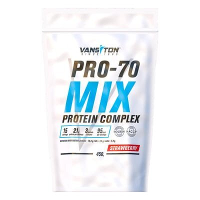 Протеїн Vansiton Pro-70 Mix Protein Complex, полуниця, 450 г