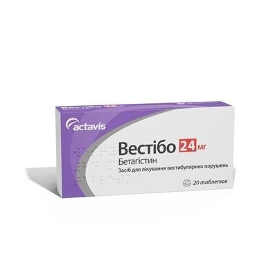 Вестібо таблетки по 24 мг №20 (10х2)