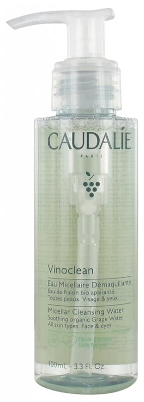 Міцелярна вода Caudalie Vinoclean для зняття макіяжу з обличчя та очей, 100 мл