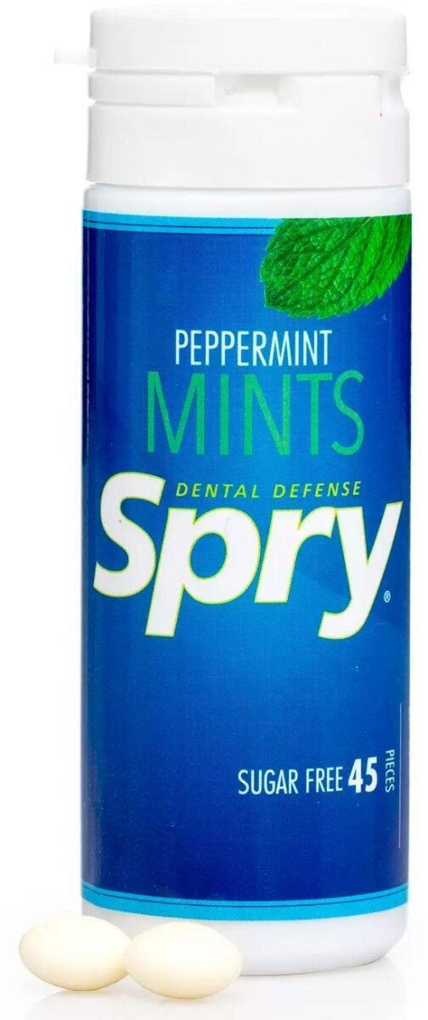 Драже Spry Натуральні з м'ятою перцевою та ксилітом, 45 штук