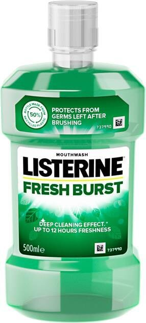 Ополіскувач для порожнини рота Listerine Fresh Burst Сплеск свіжості, 500 мл