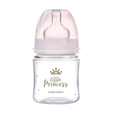 Пляшечка Canpol Babies Easystart Royal baby антиколікова з широким отвором, рожева, 120 мл