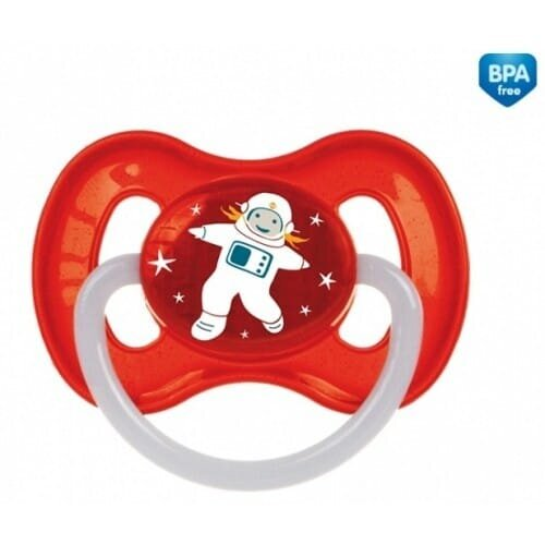 Пустушка латексна Canpol Babies 23/221_red Space кругла 0-6 місяців, 1 шт