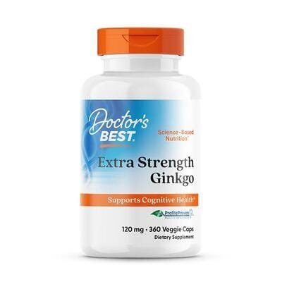 Гінкго білоба Doctor's Best Ginkgo Extra Stength 120 мг, 360 капсул
