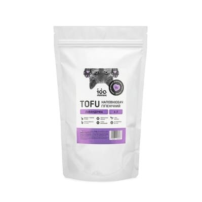 Наповнювач гігієнічний 100 Лапок TOFU з ароматом Лаванда, 4 л