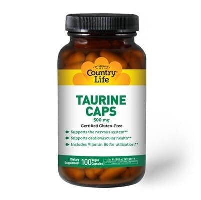 Таурин Country Life Taurine Caps 500 мг, 100 капсули