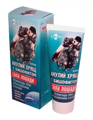 Сила лошади Акулячий хрящ з бішофітом крем по 75 мл у тубах