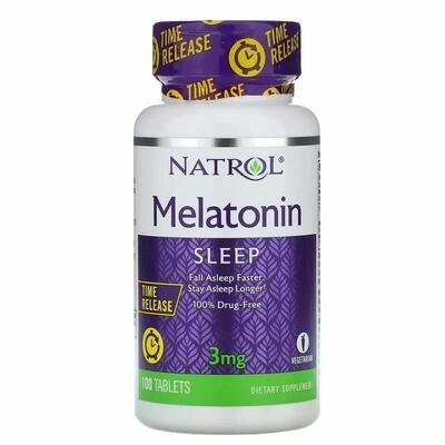 Мелатонін Natrol Melatonin із повільним вивільненням 3 мг, 100 таблеток