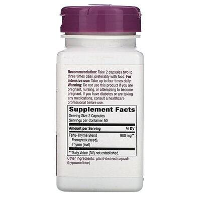 Комплекс для дихальних шляхів Nature's Way Fenu-Thyme 900 мг, 100 капсул