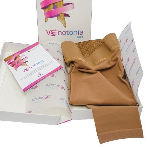 Панчохи компресійні Venotonia Soft клас компресії 2, закритий носок, стандарт, колір карамель, розмір 5