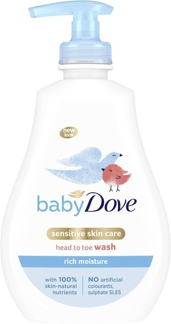 Гель для душу Dove Baby Інтенсивне зволоження від маківки до п'яточок, 400 мл