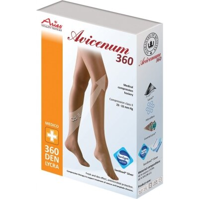 Колготки компресійні Avicenum 360 клас компресії 2, normal, колір бежевий, розмір XL