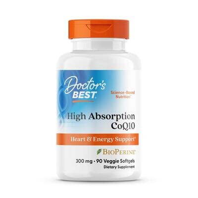 Коензим Q10 300 мг та біоперин Doctor's Best High Absorption CoQ10 with BioPerine, 90 капсул