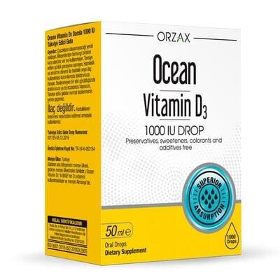 Вітамін Д3 Orzax Ocean Vitamin D3 1000 IU краплі по 50 мл у флак.