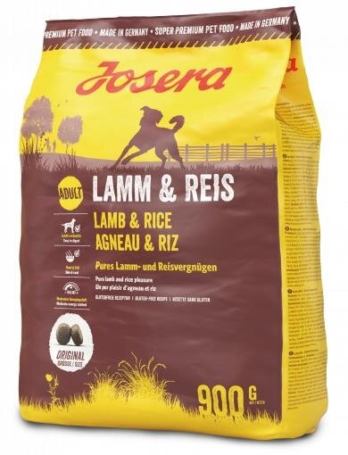 Корм сухий для дорослих собак Josera Lamb & Rice на основі м'яса ягняти, 900 г