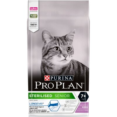 Корм сухий для стерилізованих кішок старше 7 років Purina Pro Plan Sterilised Senior з індичкою, 10 кг