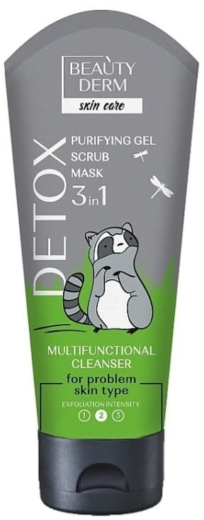 Засіб для проблемної шкіри обличчя Beauty Derm 3 в 1 гель скраб маска від чорних цяток, 75 мл
