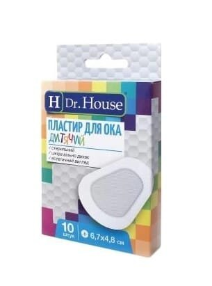 Пластир Dr. House для ока дитячий стерильний 6,7 см х 4,8 см, 10 штук
