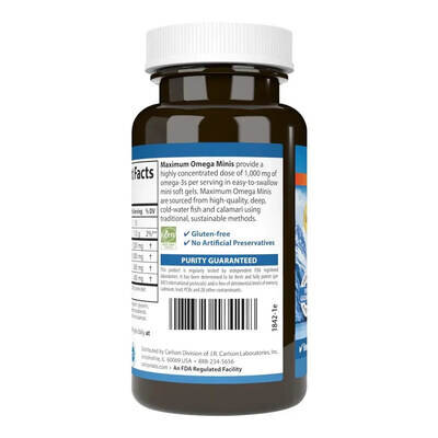 Омега Carlson Labs Maximum Omega Minis 1000 мг, 60 + 20 капсул