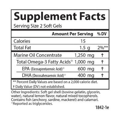 Омега Carlson Labs Maximum Omega Minis 1000 мг, 60 + 20 капсул
